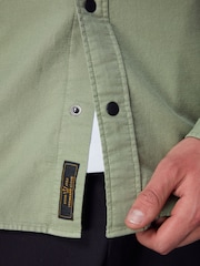 Sage Green Twin Pocket Textured Western Long Sleeve 100% Cotton Shirt - Image 5 of 11