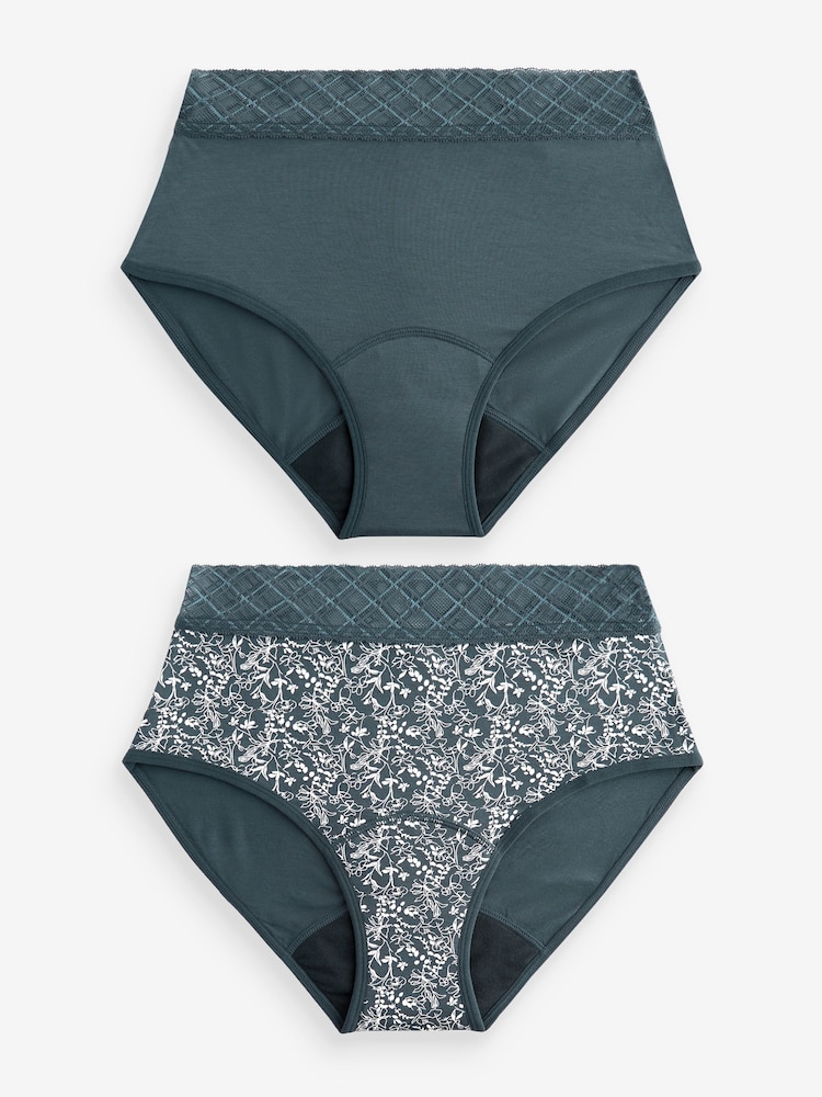 Navy Full Brief Medium Flow Period Knickers 2 Pack - Image 3 of 6