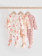 Pink/Cream 100% Cotton Wrap Baby Sleepsuit (0-2yrs) - Image 1 of 12