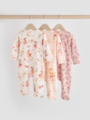 Pink/Cream 100% Cotton Wrap Baby Sleepsuit (0-2yrs) - Image 2 of 12