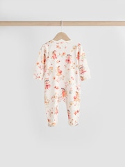 Pink/Cream 100% Cotton Wrap Baby Sleepsuit (0-2yrs) - Image 4 of 12