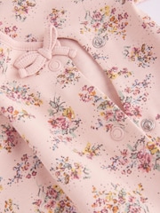 Pink/Cream 100% Cotton Wrap Baby Sleepsuit (0-2yrs) - Image 9 of 12