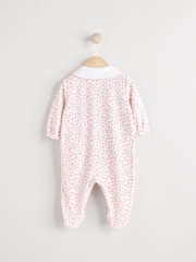 White Ditsy Velour Baby Sleepsuit (0mths-2yrs) - Image 2 of 7