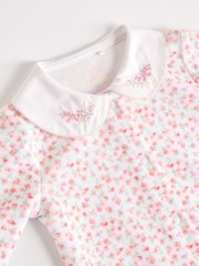 White Ditsy Velour Baby Sleepsuit (0mths-2yrs) - Image 4 of 7