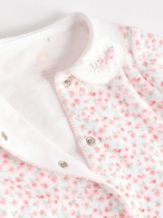 White Ditsy Velour Baby Sleepsuit (0mths-2yrs) - Image 6 of 7