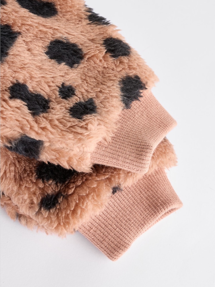 Brown Heavyweight Fleece Baby Zip Sleepsuit - Image 11 of 11