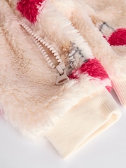 White Heavyweight Fleece Baby Zip Sleepsuit - Image 6 of 7