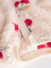 White Heavyweight Fleece Baby Zip Sleepsuit - Image 7 of 7