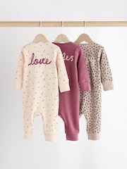 Neutral Baby Two Way Zip Footless 100% Cotton Sleepsuits 3 Pack (0mths-3yrs) - Image 2 of 14