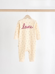 Neutral Baby Two Way Zip Footless 100% Cotton Sleepsuits 3 Pack (0mths-3yrs) - Image 4 of 14
