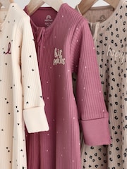 Neutral Baby Two Way Zip Footless 100% Cotton Sleepsuits 3 Pack (0mths-3yrs) - Image 9 of 14