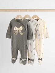 Grey Baby 100% Cotton Sleepsuits 3 Pack (0mths-2yrs) - Image 1 of 12