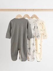 Grey Baby 100% Cotton Sleepsuits 3 Pack (0mths-2yrs) - Image 2 of 12