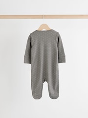 Grey Baby 100% Cotton Sleepsuits 3 Pack (0mths-2yrs) - Image 6 of 12