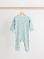 Blue/Yellow 100% Cotton Wrap Baby Sleepsuit (0-2yrs) - Image 4 of 11