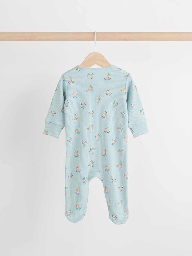 Blue/Yellow 100% Cotton Wrap Baby Sleepsuit (0-2yrs) - Image 4 of 11