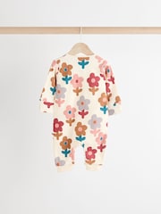Cream Two Way Zip Baby Footless 100% Cotton Sleepsuits 3 Pack (0mths-3yrs) - Image 4 of 11