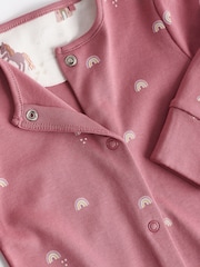 Pastel Character 5 Pack Baby Footed 100% Cotton Sleepsuits 5 Pack (0-2yrs) - Image 11 of 15