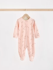 Pastel Character 5 Pack Baby Footed 100% Cotton Sleepsuits 5 Pack (0-2yrs) - Image 6 of 15
