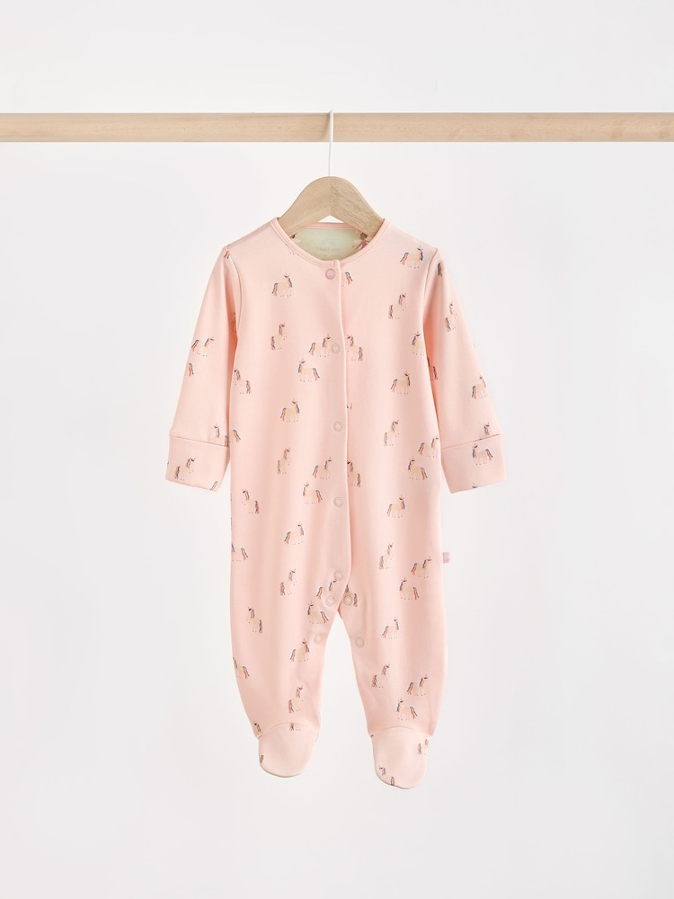 Personnage pastel - Dors-bien bébé à pieds 100% coton 5 Lot de (0-2ans) - Image 6 of 15