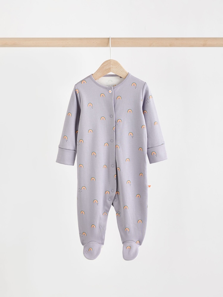 Personnage pastel - Dors-bien bébé à pieds 100% coton 5 Lot de (0-2ans) - Image 7 of 15