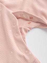 Grey/Pink Baby 100% Cotton Footless Sleepsuits 3 Pack (0mths-3yrs) - Image 10 of 12