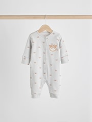 Grey/Pink Baby 100% Cotton Footless Sleepsuits 3 Pack (0mths-3yrs) - Image 3 of 12