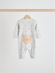 Grey/Pink Baby 100% Cotton Footless Sleepsuits 3 Pack (0mths-3yrs) - Image 4 of 12