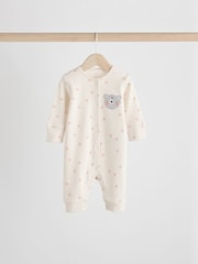 Grey/Pink Baby 100% Cotton Footless Sleepsuits 3 Pack (0mths-3yrs) - Image 6 of 12
