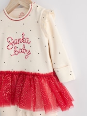 Red/Cream Santa Baby Christmas Tutu 100% Cotton Sleepsuit (0mths-2yrs) - Image 6 of 12