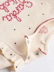 Red/Cream Santa Baby Christmas Tutu 100% Cotton Sleepsuit (0mths-2yrs) - Image 8 of 12