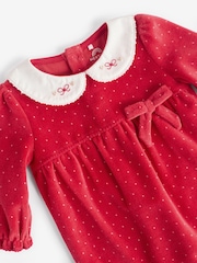 Red Baby Velvet Christmas Sleepsuit (0mths-3yrs) - Image 4 of 6