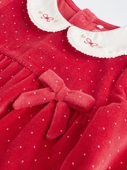 Red Baby Velvet Christmas Sleepsuit (0mths-3yrs) - Image 5 of 6