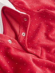 Red Baby Velvet Christmas Sleepsuit (0mths-3yrs) - Image 6 of 6