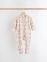 Purple Baby Microfleece Zip Sleepsuits 2 Pack - Image 2 of 9