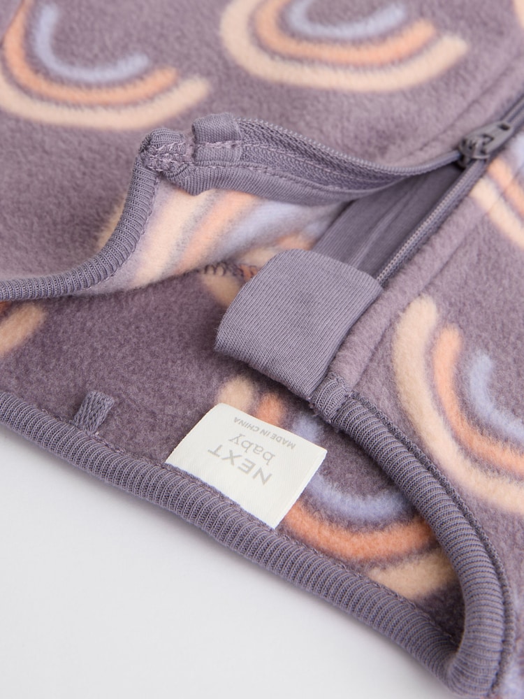 Purple Baby Microfleece Zip Sleepsuits 2 Pack - Image 9 of 9