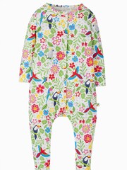 Frugi Weißer Schlafanzug mit Füssen und tropischem Vogel​​​​​​​ - Bild 1 von 1