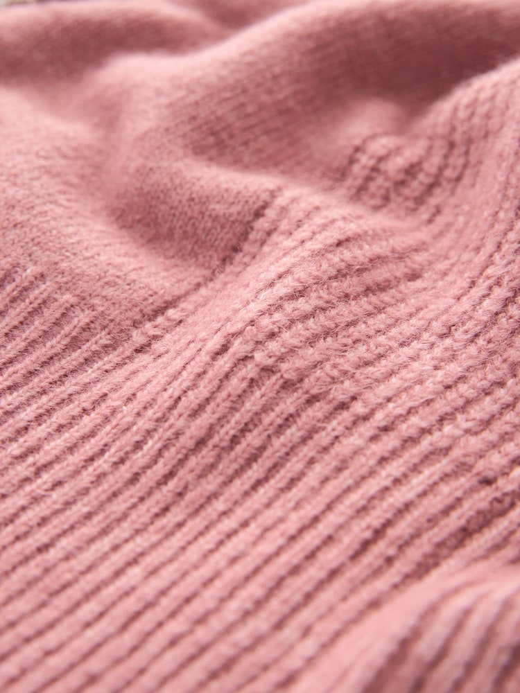 Blush Pink Reversible Gem Bow Embellished Sparkle Knitted Jumper - Image 7 of 7
