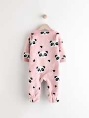 Pink panda Baby Zip Fleece Sleepsuit - Image 2 of 7