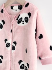 Pink panda Baby Zip Fleece Sleepsuit - Image 3 of 7
