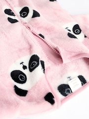 Pink panda Baby Zip Fleece Sleepsuit - Image 5 of 7