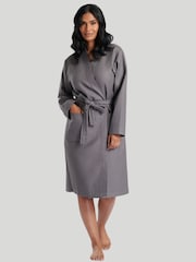 Gris - Bata de tela waffle de algodón 100% de Loungeable - Imagen 2 de 4