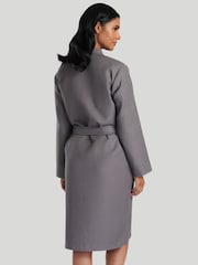 Gris - Bata de tela waffle de algodón 100% de Loungeable - Imagen 4 de 4