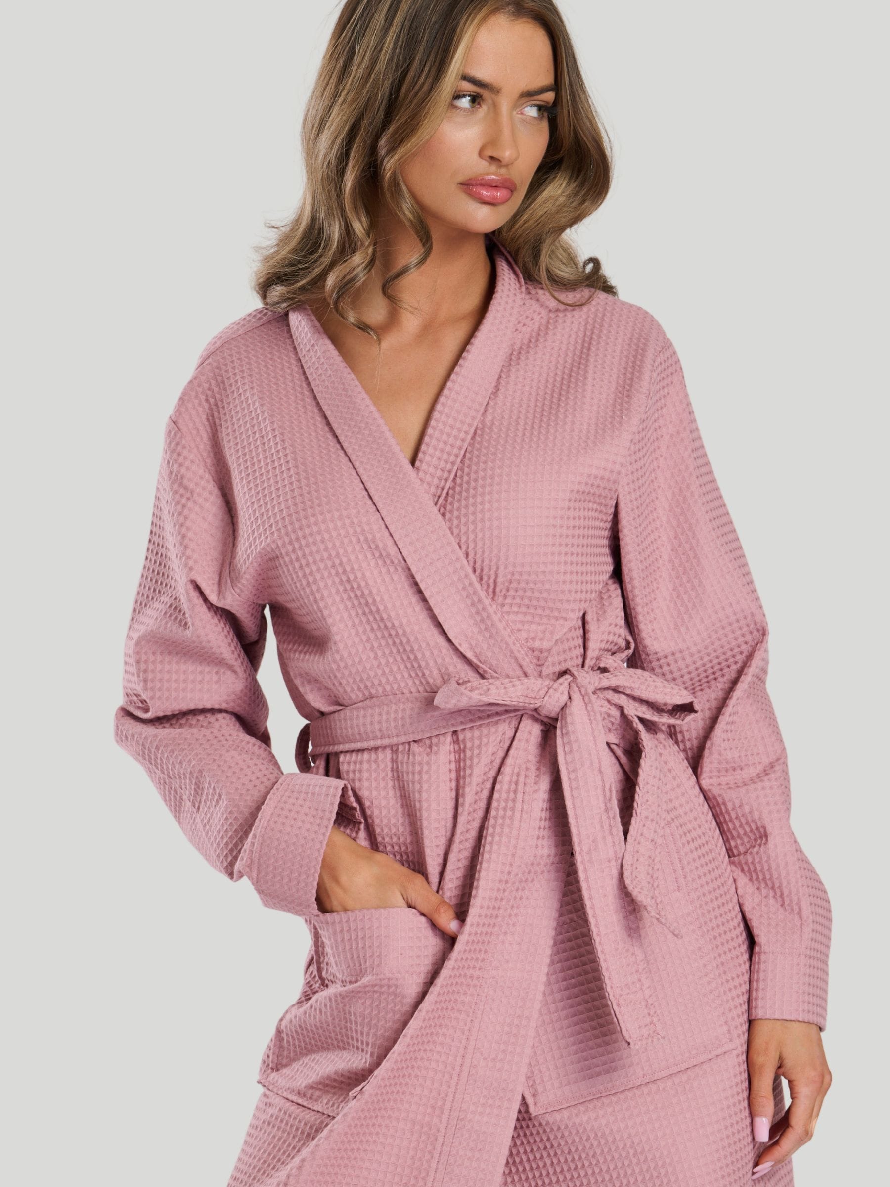 Buy Loungeable Pink 100% Cotton Waffle Robe from Next USA