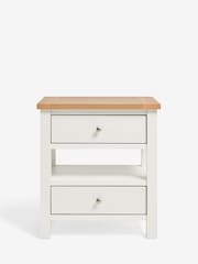 Chalk Malvern Paint Effect 2 Drawer with Shelf Bedside Table - Image 7 of 11
