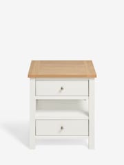 Chalk Malvern Paint Effect 2 Drawer with Shelf Bedside Table - Image 8 of 11