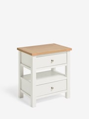 Chalk Malvern Paint Effect 2 Drawer with Shelf Bedside Table - Image 9 of 11