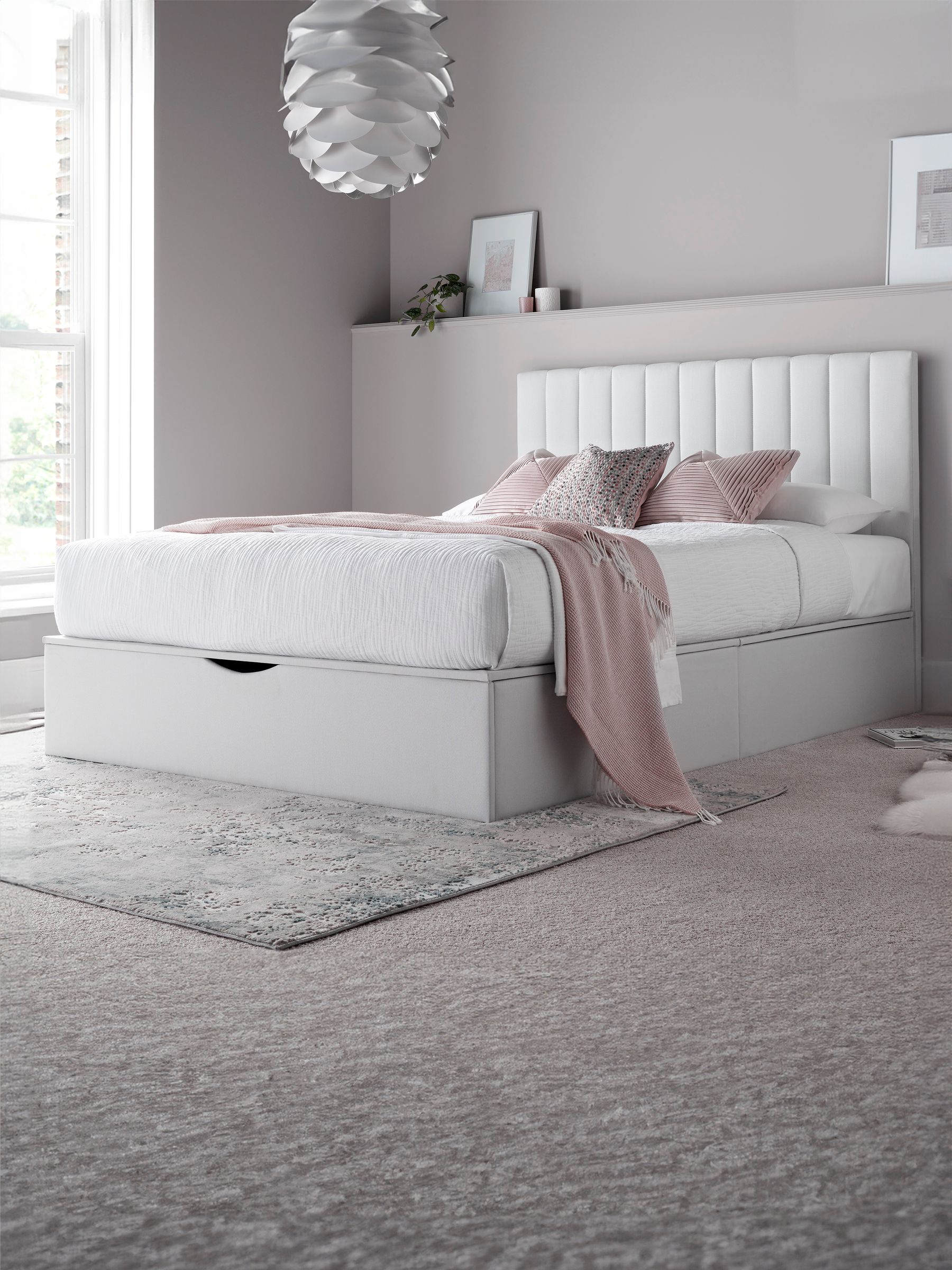 White double ottoman bed discount