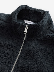 Marineblau/blau - Reissverschluss am Kragen - Jacke mit Borg-Fleece-Futter - Image 4 of 8