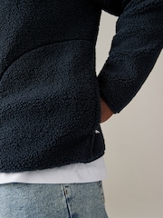 Marineblau/blau - Reissverschluss am Kragen - Jacke mit Borg-Fleece-Futter - Image 6 of 8